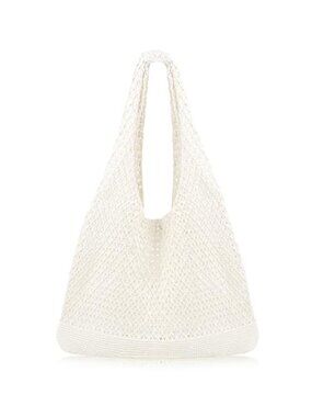 COOKOOKY Crochet Beach Tote bag Summer Beach Bag for Women Aesthetic Mesh Tote